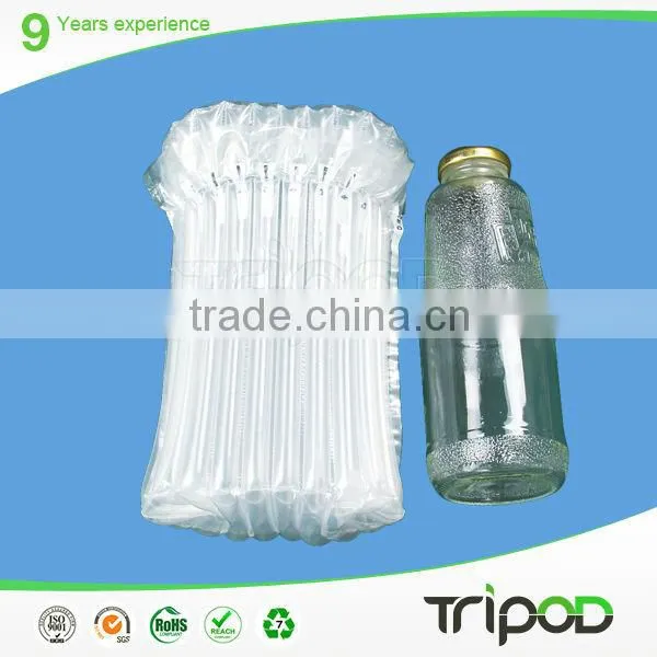 fragile product air bag ,plastic air cushion bag for dark-red enameled pottery,air column bag