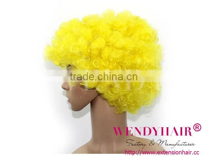 Brazilian football fans wig with wholesale price special for 2014 brazil world cup