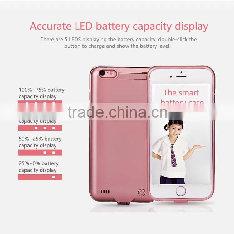 2016 Hot Selling super slim External Battery Charger battery jacket case for iPhone 6