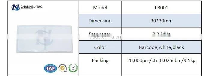 High quality EAS system label tag white RF sticker label