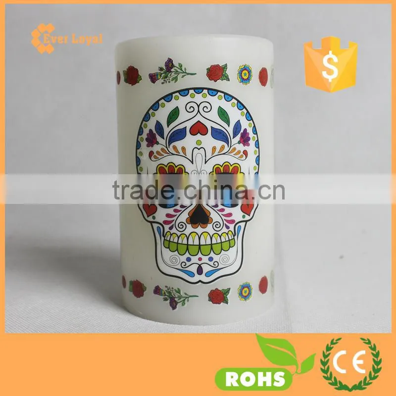 Wholesale Candle LED Color Print Candle Skull Windproof Candle LED Light