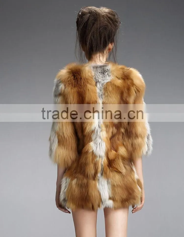QD29248 Wholesale Europe styles Fashion Fox Fur Coat Women