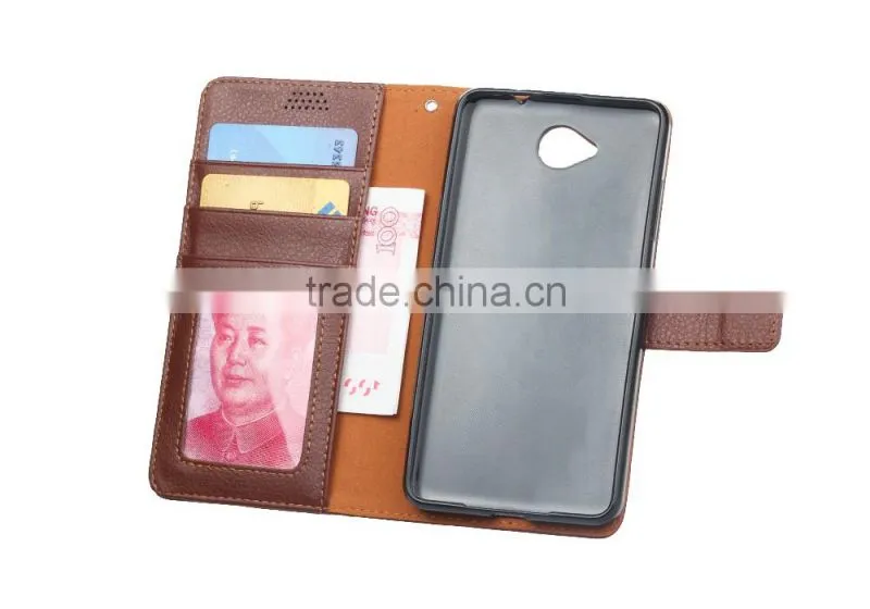 Luxury Litchi Grain Case for NOKIA 650 PU Leather Wallet Cover with Card Holder Stand Case TB-0096
