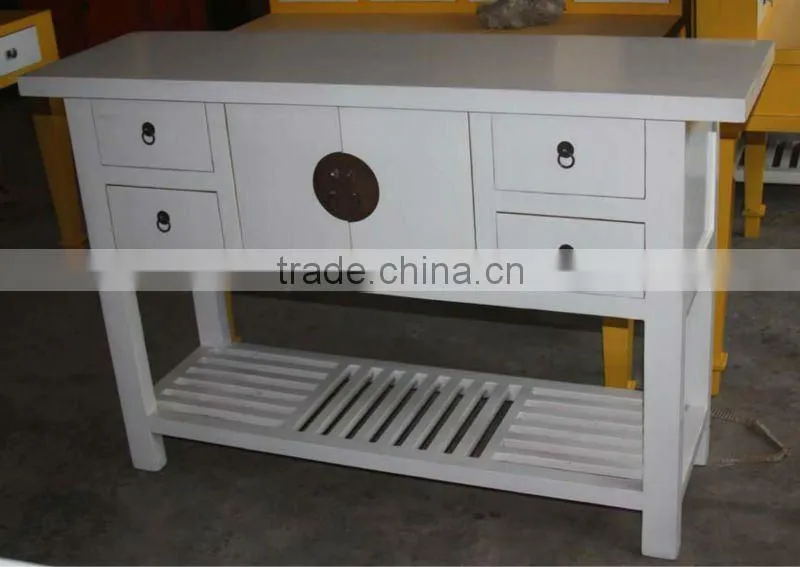 Chinese reproduction white bedside small cabinet