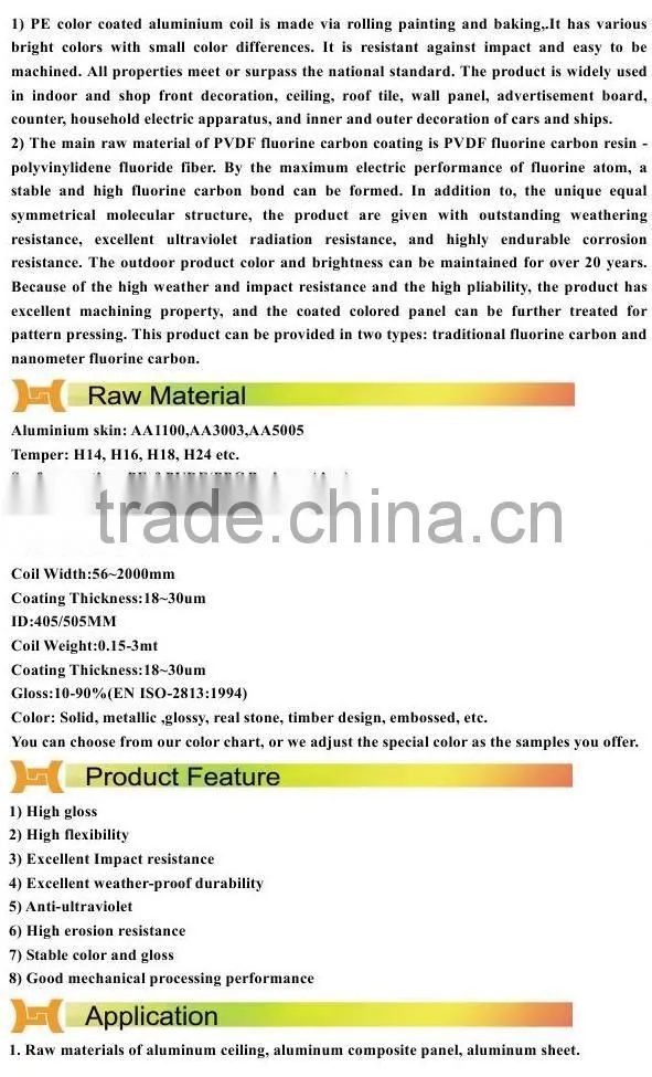 China Manufacturer PE Coated Aluminum Coils for household applicances