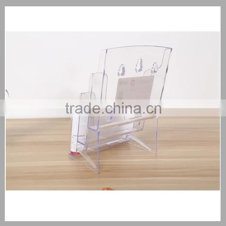 Three layer desktop menu display stand A5 brochure holder