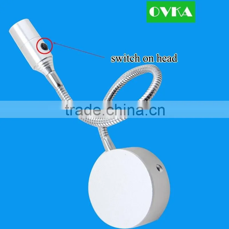 Modern Beside LED Wall Lamp Eye Care Light with On/off Switch Flexible Pipe Energy Saving Bed Reading Lamp Wall 3w Warm White