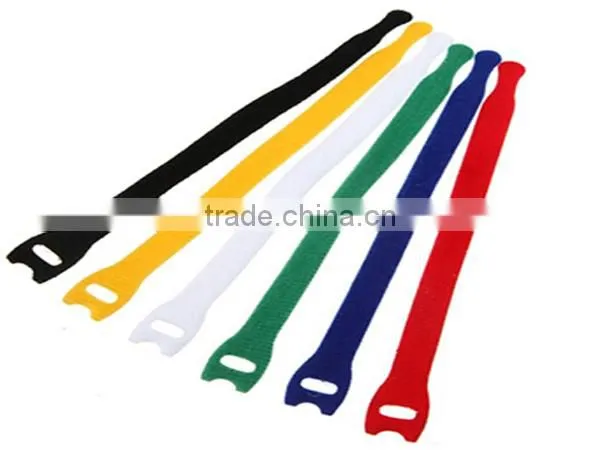 Nylon colorful back to back hook and loop wire cable tie