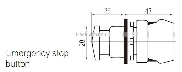 CNTD Small volume Red/Green/Yellow/White/Black Emergency Pushbutton Switch with 22mm Mounting Hole (C2PNR3)