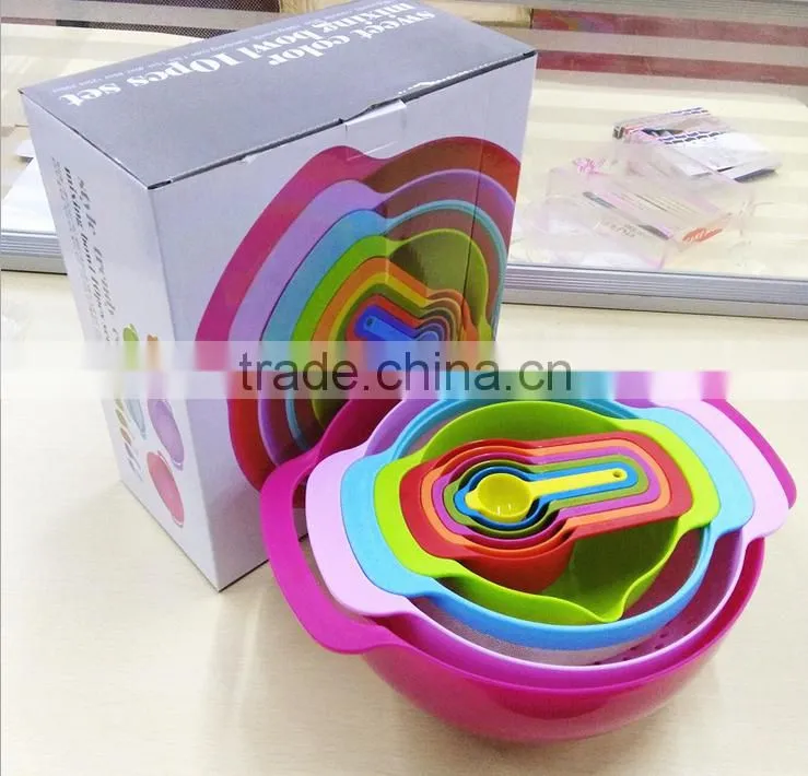 Rainbow creative measuring cup and bowl 10pieces