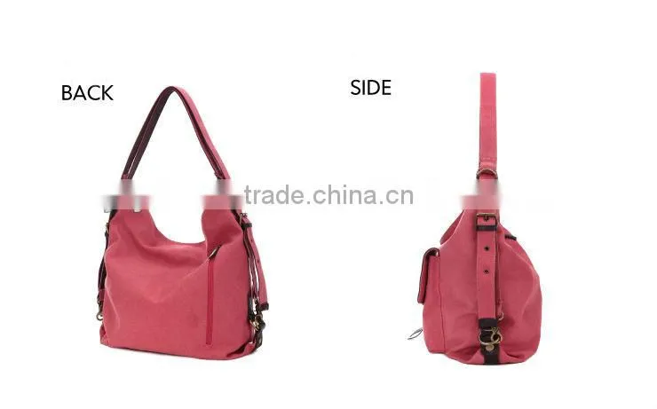 2902-Latest canvas backpack,fashion travel bag,three way function bag