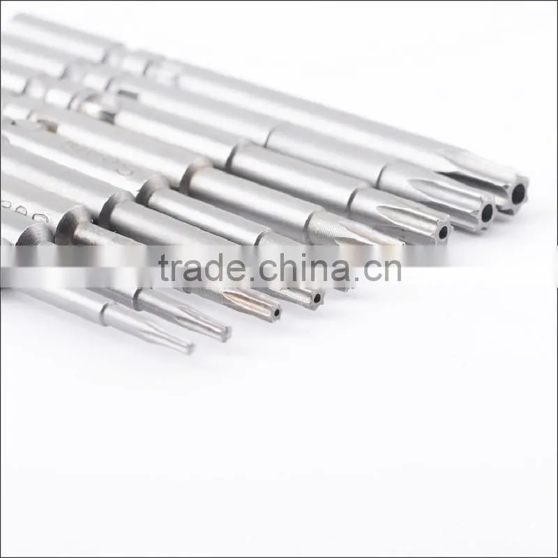 9PCS 801 5mm Round Shank Magnetic Torx Screwdriver Bits Electric Screwdriver Head 60mm AR-27