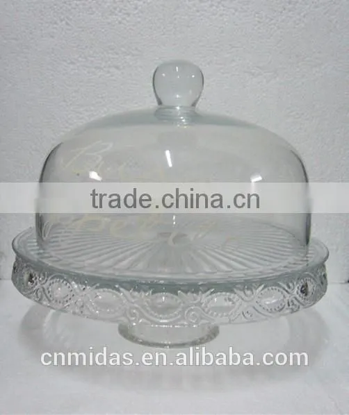 High quality new design antique glass cake plates