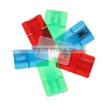 full capacity transparent plastic credit card 16GB USB Flash 2.0 Memory Stick Drive