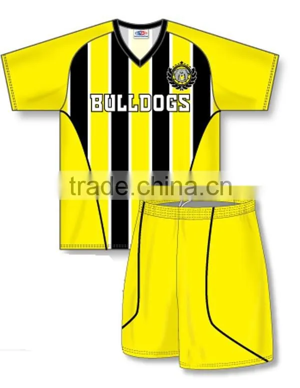 sublimation blue striped soccer jersey set