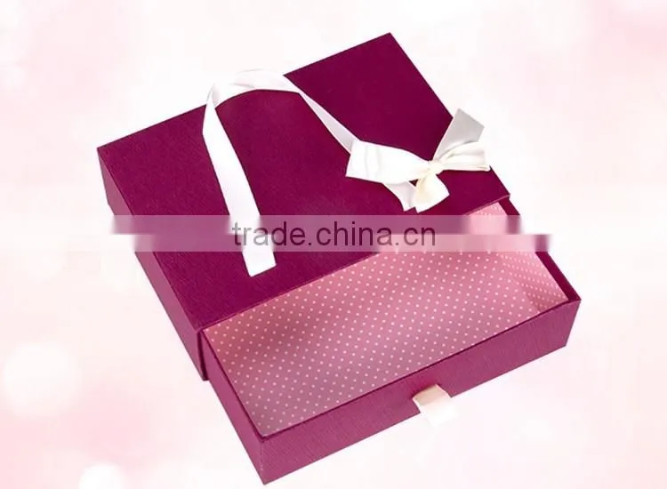 China supplier 2016 customized wholesale luxurious packaging cardboard paper gift boxes with bowknot