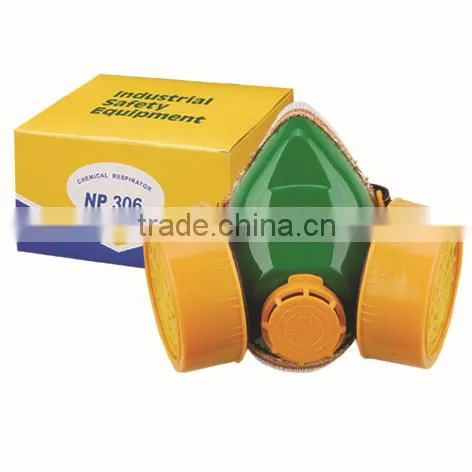 Double Gas Mask protection filter Chemical Gas Respirator Face Mask