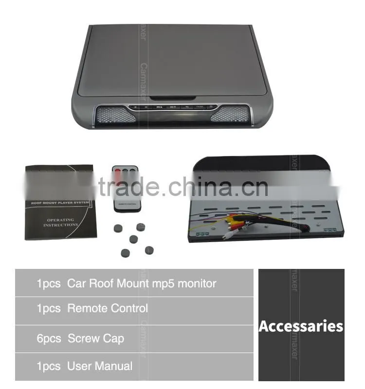 super slim bus roof mounted led monitor support mp5/usb/sd/hdmi