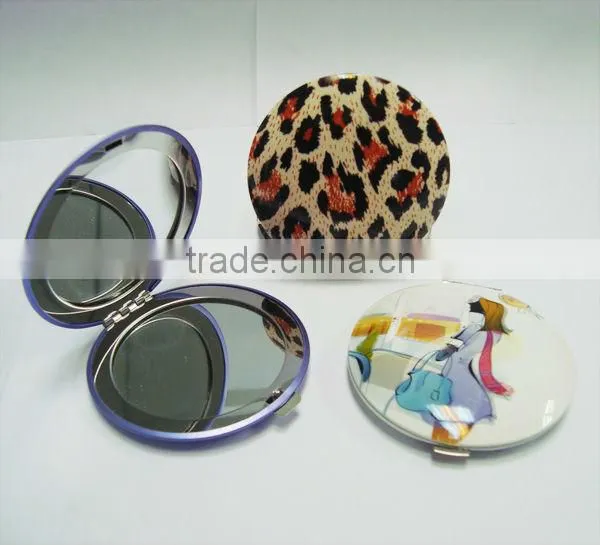 Fashion sexy Round Metal stand table mirror for round portable makeup mirror
