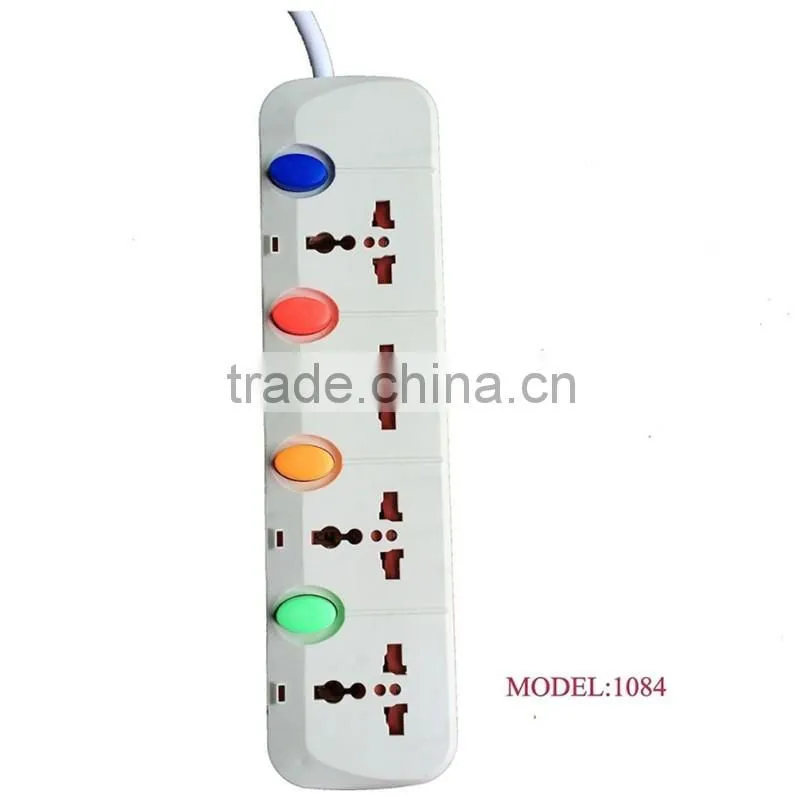 3 gang Way Electrical Outlet Multi Power Socket extension Strip with safety guard sheet