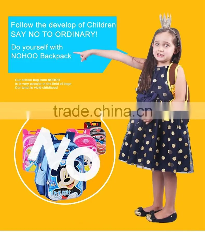 NOHOO Neoprene Material Cute Kindergarten children 3D cartoon school bag for kids
