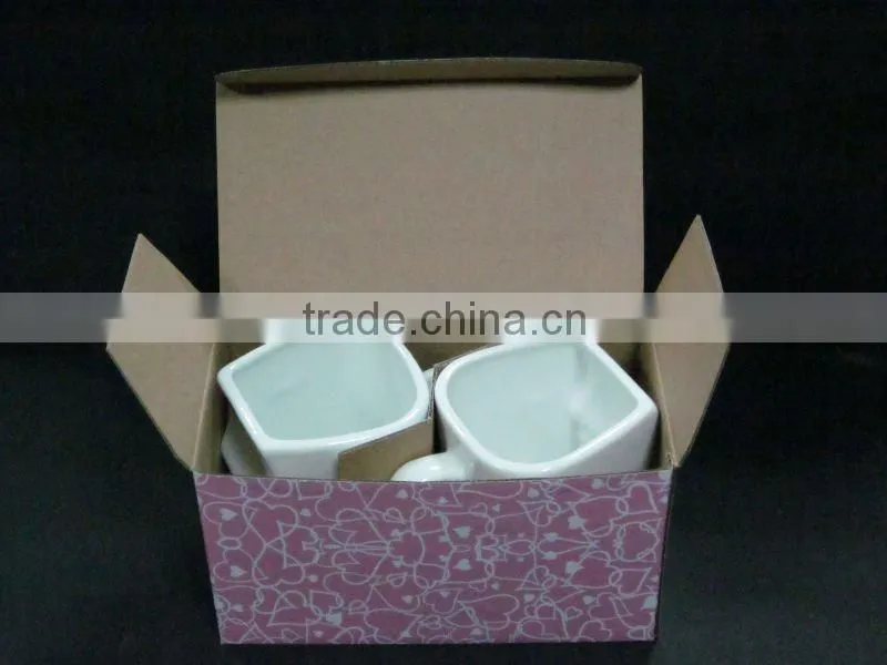 YF28001 heart shape ceramic couple mug