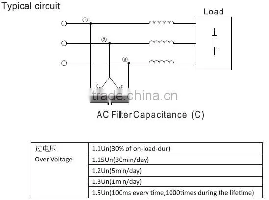 switched capacitor inverter, AC filter capacitor, 20uF 500V.AC