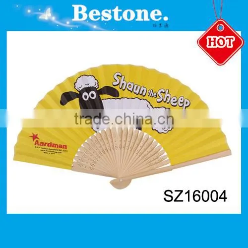 Hot sale popular souvenir wooden fold hand fan