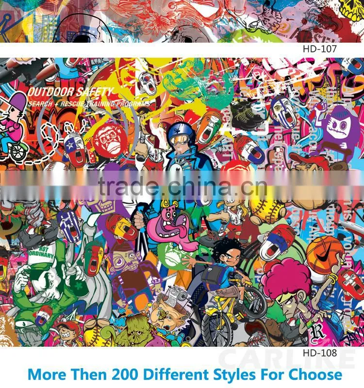 HD-102 CARLIKE Air Bubble Free Colorful Bomb Sticker For Car