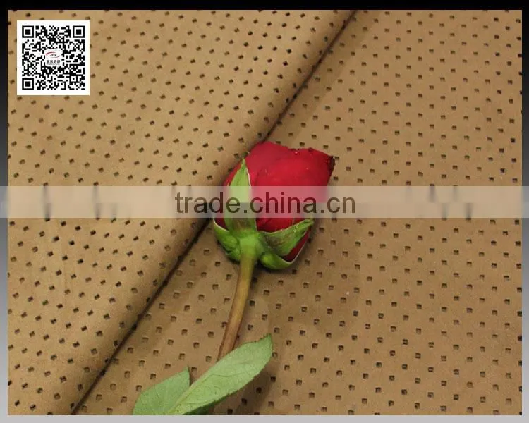China direct factory 2016 fashion faux suede punching fabric 95% polyester 5% spandex for ladies jacket,ladies dress