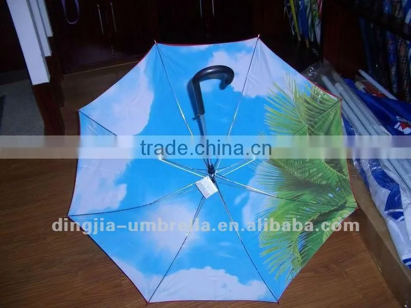 black red polyester layer straight umbrella frber frame