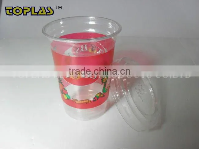 Disposable plastic PET cup