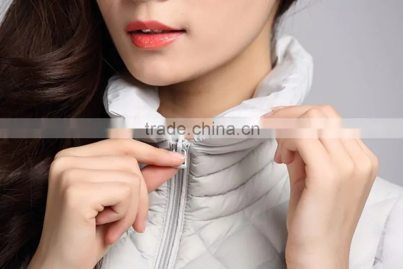 2015 wholesale warm down vest women with fox fur