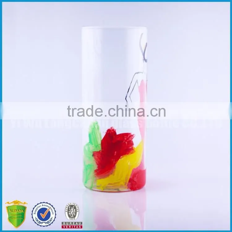 unique shape handmade art glass of colors bottle with lid.woman shape glass bottle
