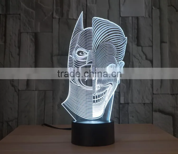 double-faced shape led night light lamp 3d acrylic illusion table touch night light for children kids baby led lamp