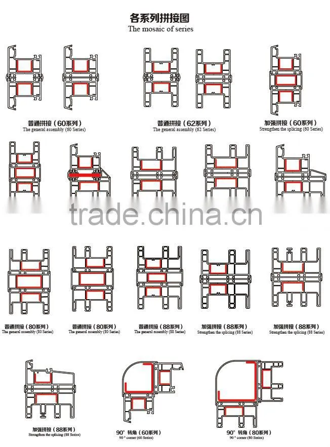 u-shaped pvc plastic profile for sliding window