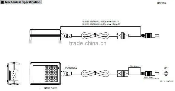 Meanwell 15~18W AC-DC Single Output Desktop 24v switch power supply/power supply cord with switch