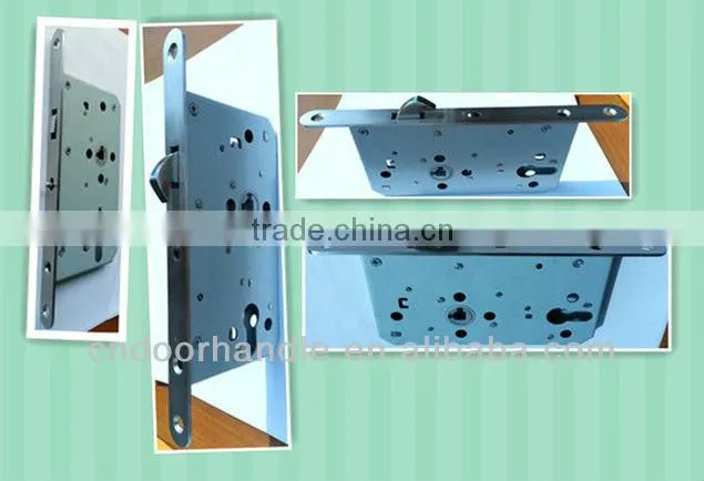 High security stainless steel sliding door lock, sliding door hook lock width fire proof mortise lock body