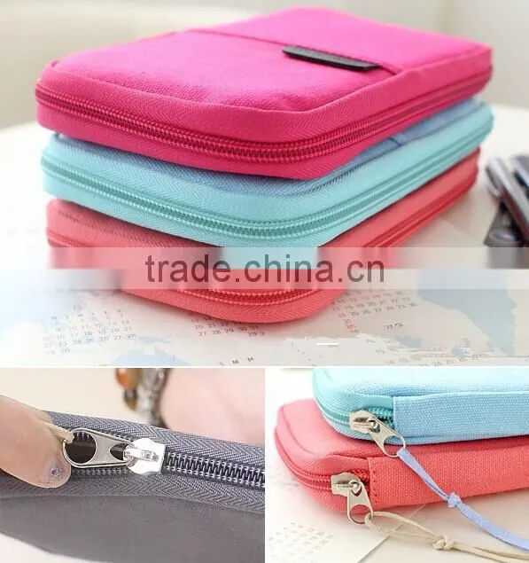 Custom logo cute style passport mobile case card holder for women travel wallet