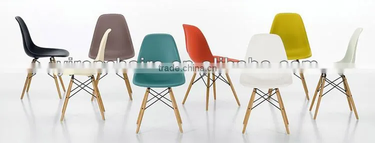 Living room furniture high quality child plastic seat with solid wood legs dining chair