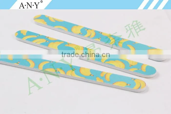 Nail Cure Polishing and Shaping Banana Printing Pattern Nail Files 100/180