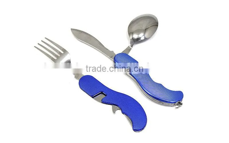 Multifunctional portable folding spork for camping ,H0T200 stainless steel travel cutlery for sale