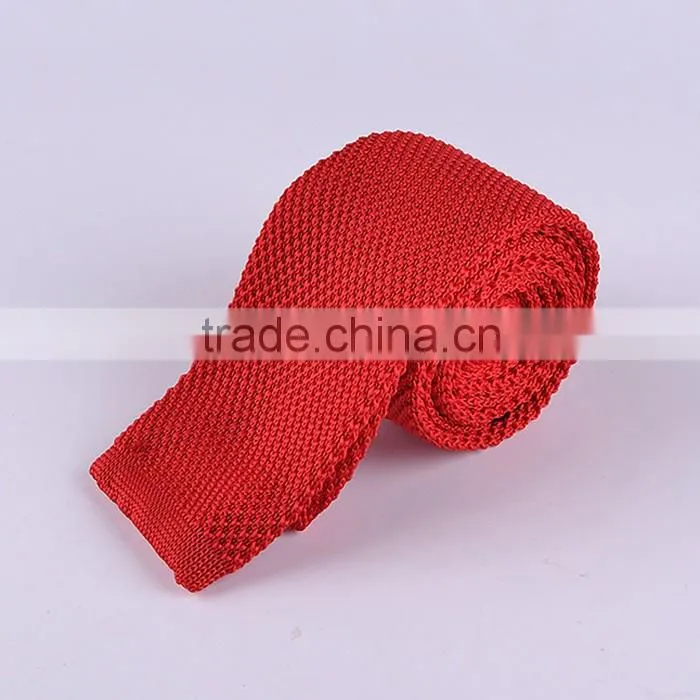 Fashion plain color cotton knitted necktie