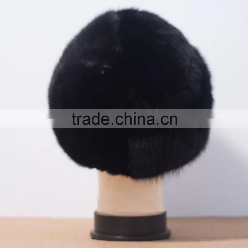 2015 New Collect Mens Winter Fur Hat Russian Mink Fur Hat For Sale