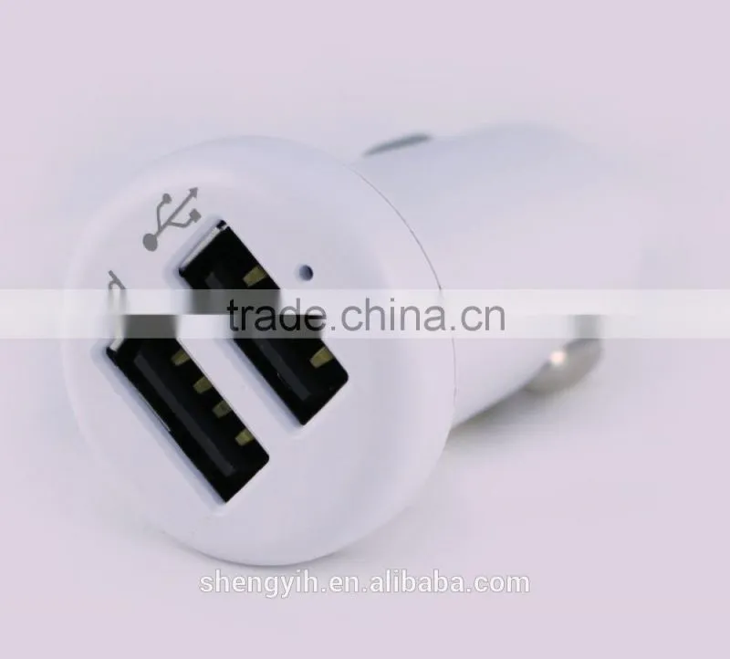 SY D6 5V 3.4A 2 USB Port Car Charger white color charger dual USB CE Rohs FCC