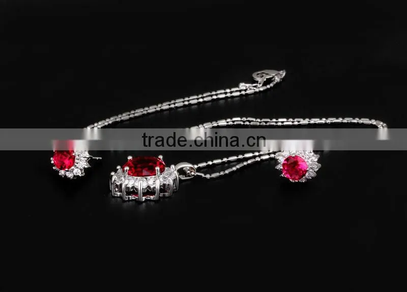 Red Jewelry Set Gemstone Jewelry Set Stud Earring Sets