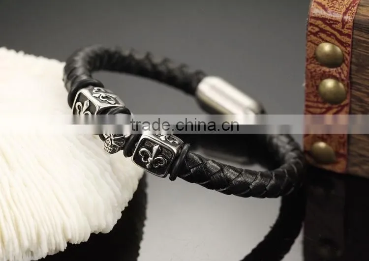Skull Bracelet Leather Goods From Mexico Bracelets 2015 Leather Wrap