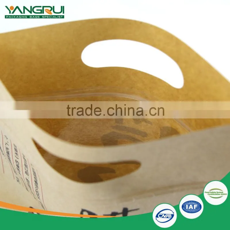 kraft paper bag with window and zipper