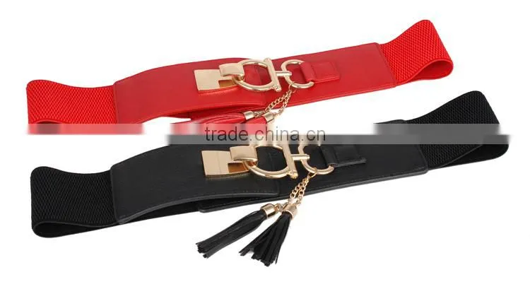 2015 New Red Tassels Elastic Lady Waistband SWF-W15062903