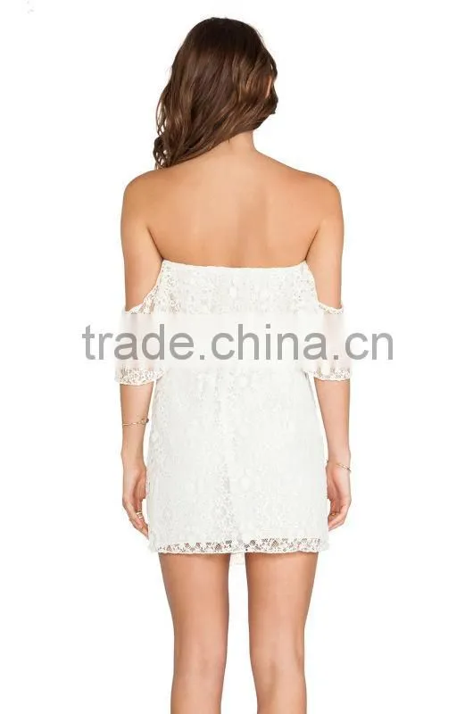 Women party dress Off the shoulder Sleeveless Boulee Lace Party Dress Sexy party dress